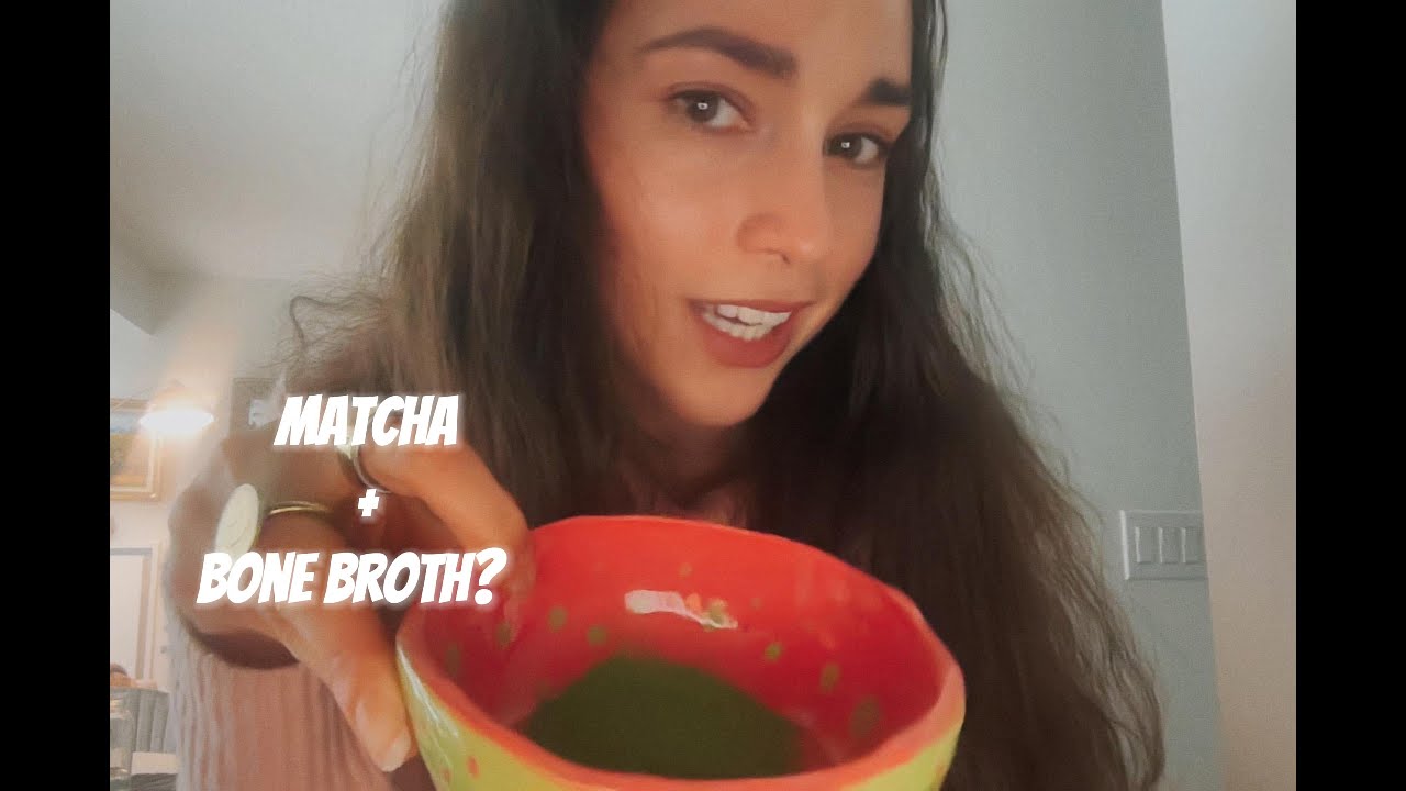 trying matcha + bone broth...is it actually good? hehe