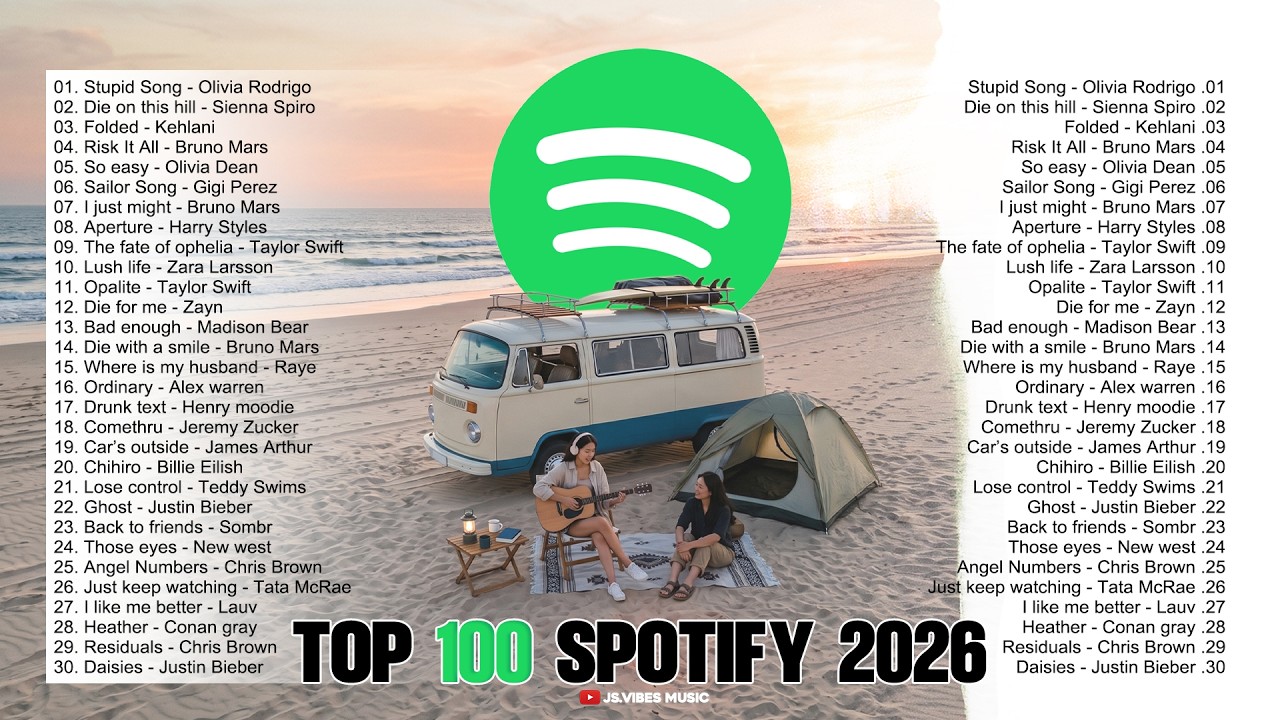 Top 100 English Songs Spotify 2026🩷|| Acoustic Chill and Positive Vibes Music - Road Trip Music 2026