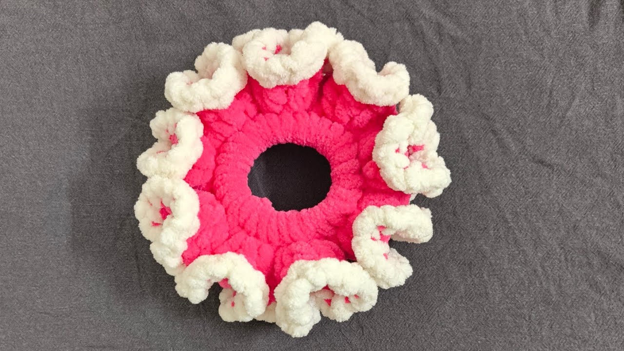 Crochet this beautiful scrunchie/scrunchie new design/रब्बर बैंड बनाएं क्रोशिया से