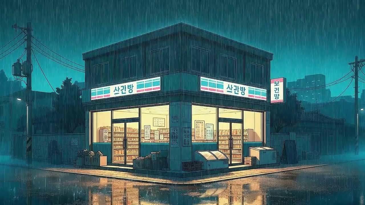 Rain Sounds & Lofi for Productivity in a Calm Korean Night Ambience When You Can’t Focus 😌