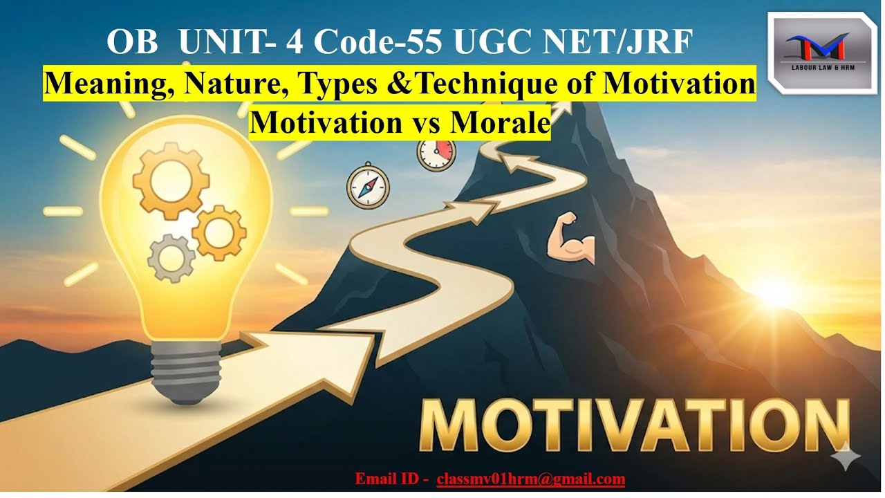 Motivation in HRM: Nature, Types, Techniques |Part-1  | UGC NET Code 55