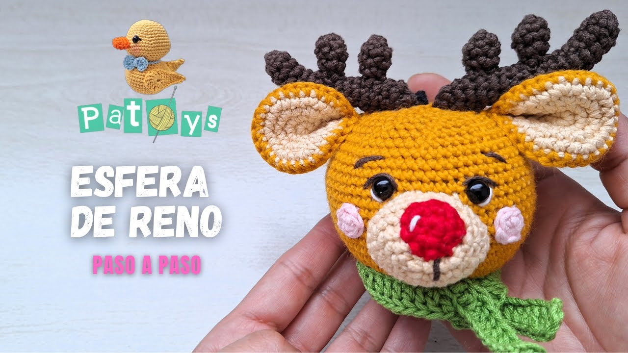 ESFERA DE RENO TEJIDA A CROCHET