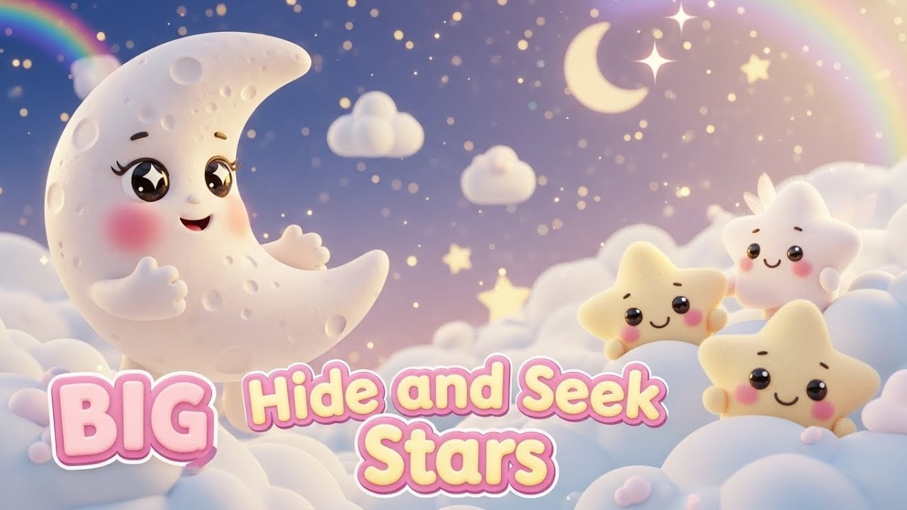 Hide and Seek Stars 🌟💫 | Sweet Moon & Star Bedtime Rhyme for Kids