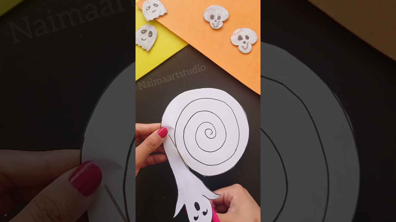 Make Spiral Ghost 👻 #papercraft #shortsfeed #naimaartstudio #halloweendiy #halloweencrafts