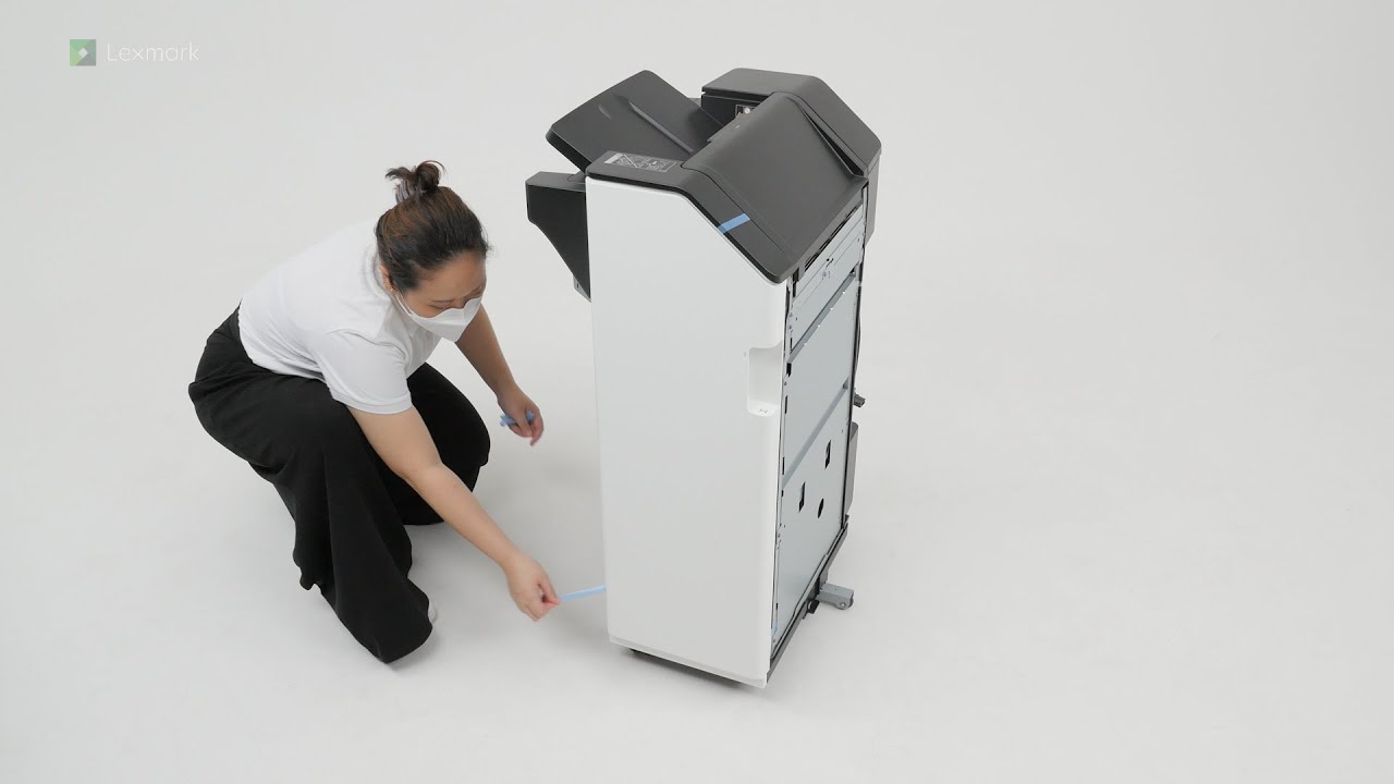 CS963/CX833/CX961/CX962/CX963—Installing the staple hole-punch finisher