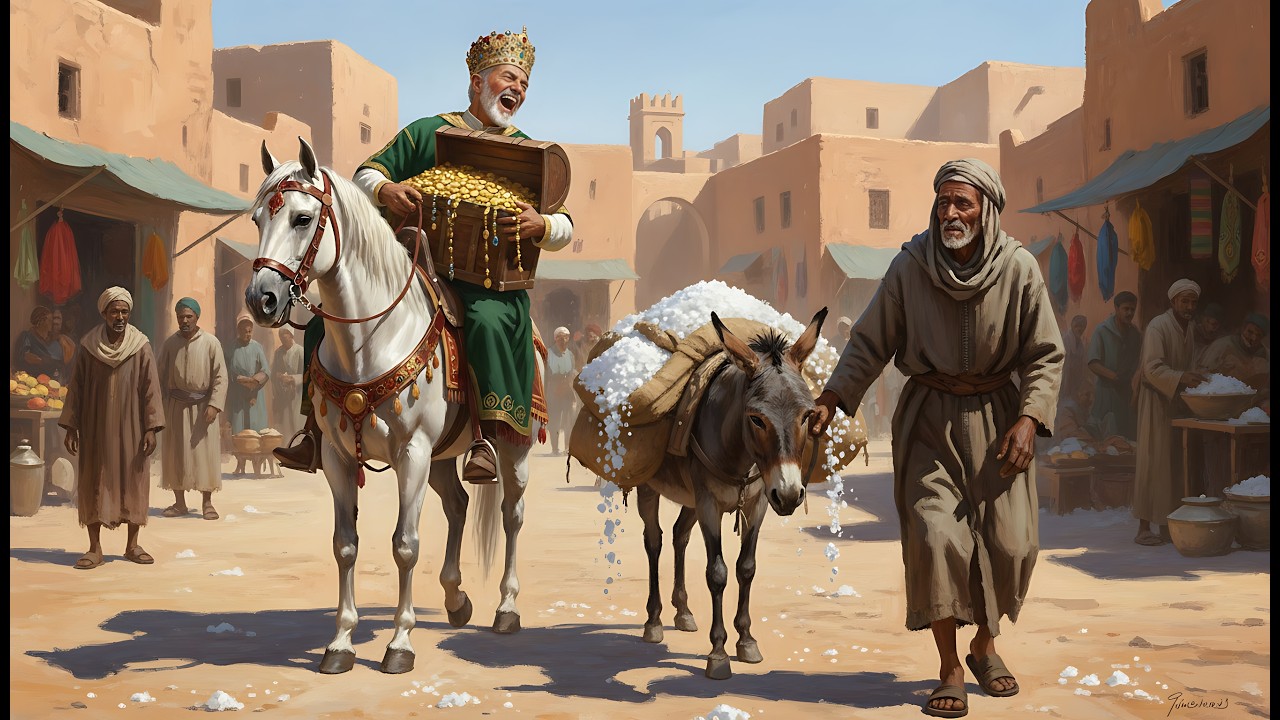 حكاية الملك الذي يضحك على بائع الملح و لا يدري أن الملح أغلى من الذهب.