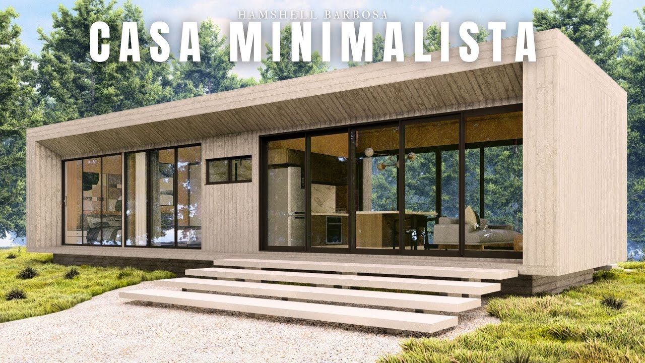 🏡 Casa MINIMALISTA Em Concreto Aparente | Casa suspensa 5x15