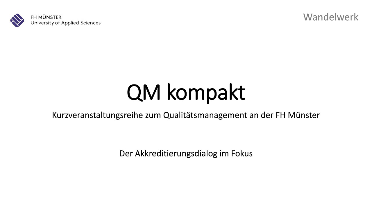 QM kompakt: Der Akkreditierungsdialog im Fokus