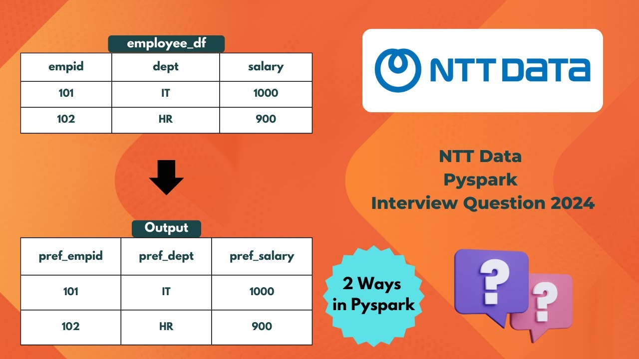 NTT Data Pyspark Interview Question