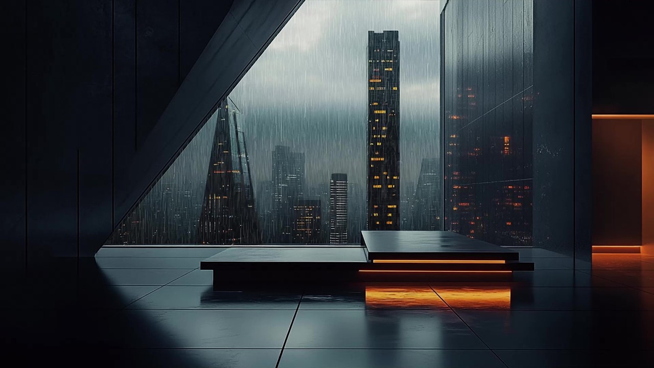 Future Office Rain Ambience 🌧️🔷 Clean Focus Sound for Deep Work, Study and Productivity