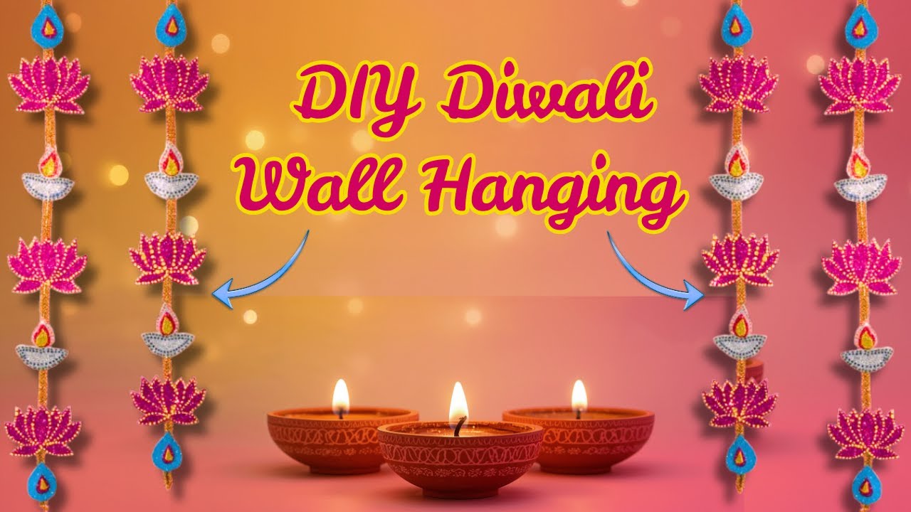 🌸 DIY Diwali Wall Hanging 2025 | Easy & Beautiful Lotus Diya Decoration for Home 🪔✨