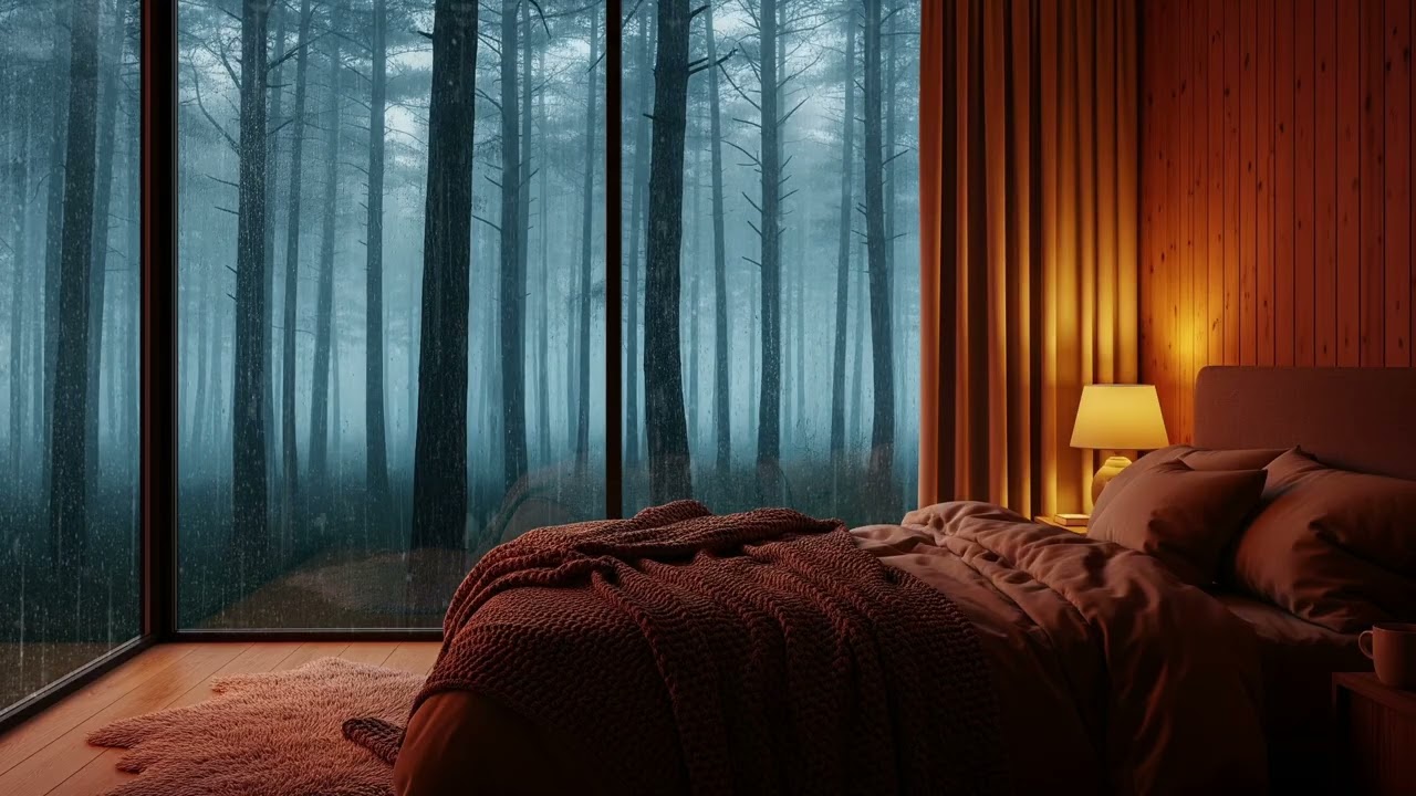 Peaceful Rain Through the Forest 🌧 12 Hours Soft Nature Sounds