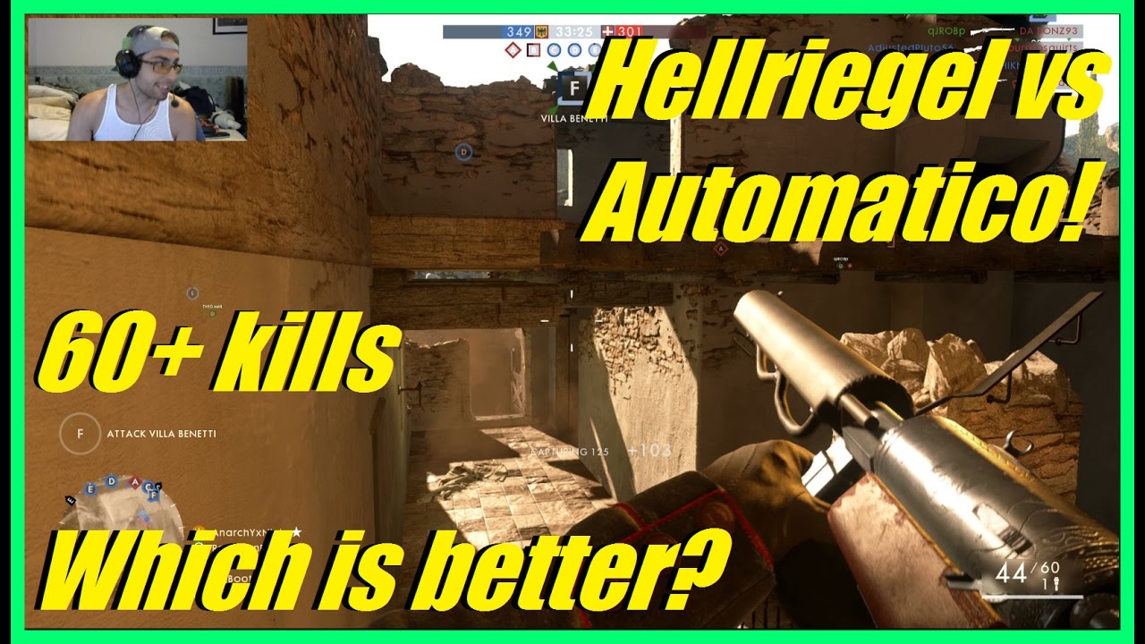 The ultimate question! Hellriegel vs Automatico! | Which is better?! | 60+ kills! - Battlefield 1