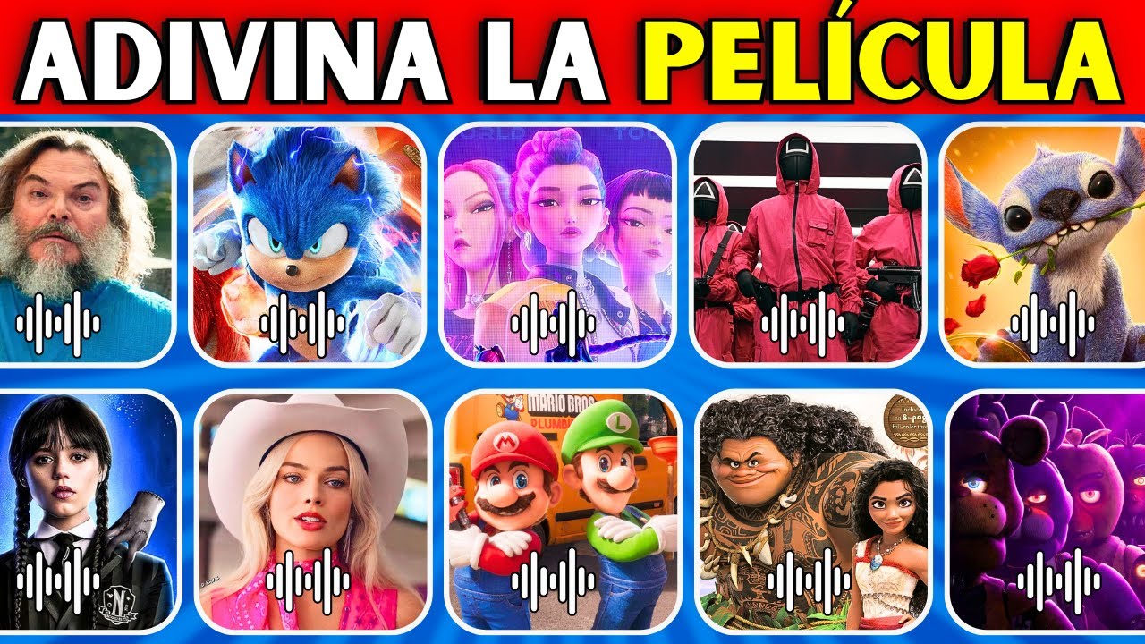 Adivina 16 PELÍCULAS Por La CANCIÓN😀🎶Guerreras K Pop😍Stitch💙Minecraft💚Netflix❤️Adivina La Película❤️