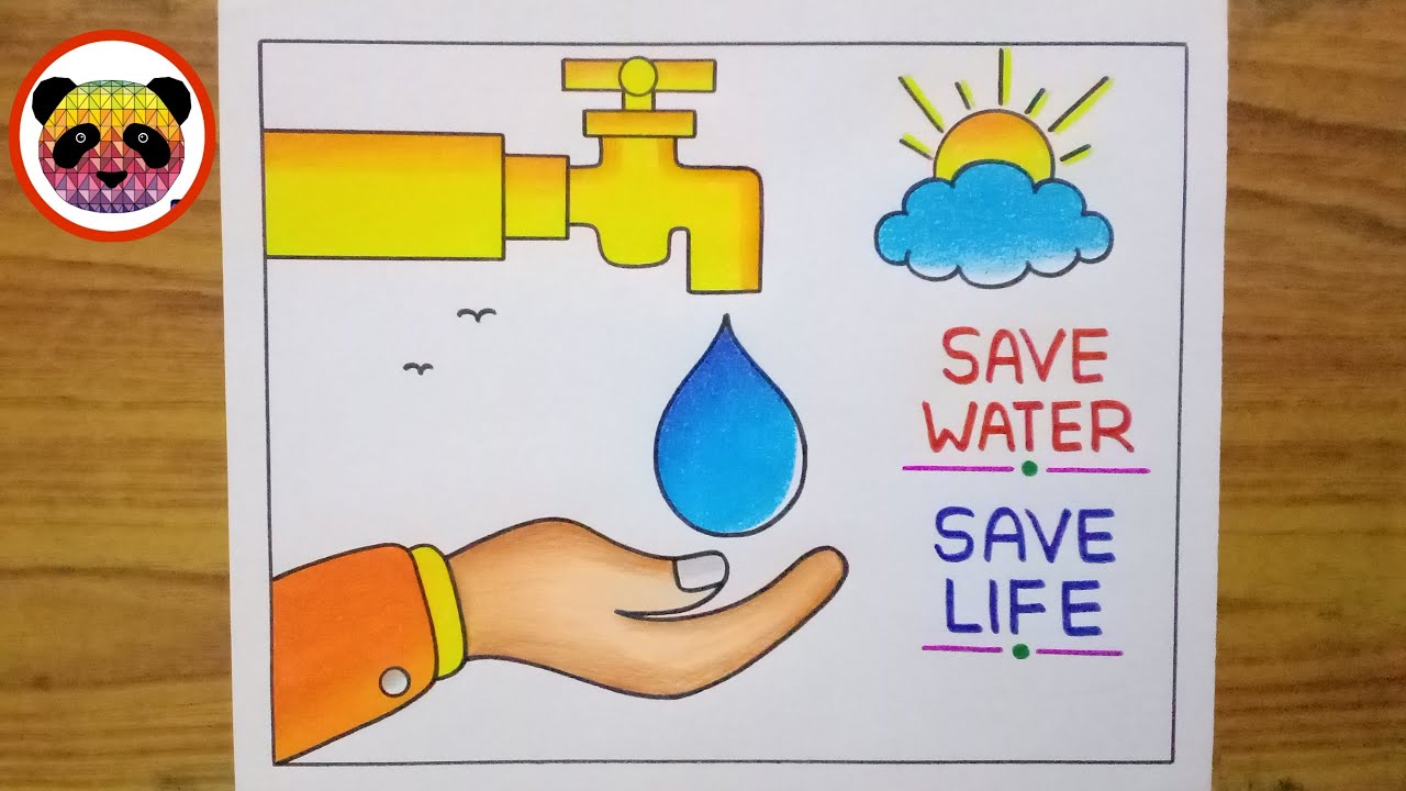 World Water Day Poster Drawing / Save Water Drawing / Save Water Save Life Drawing / Save Earth