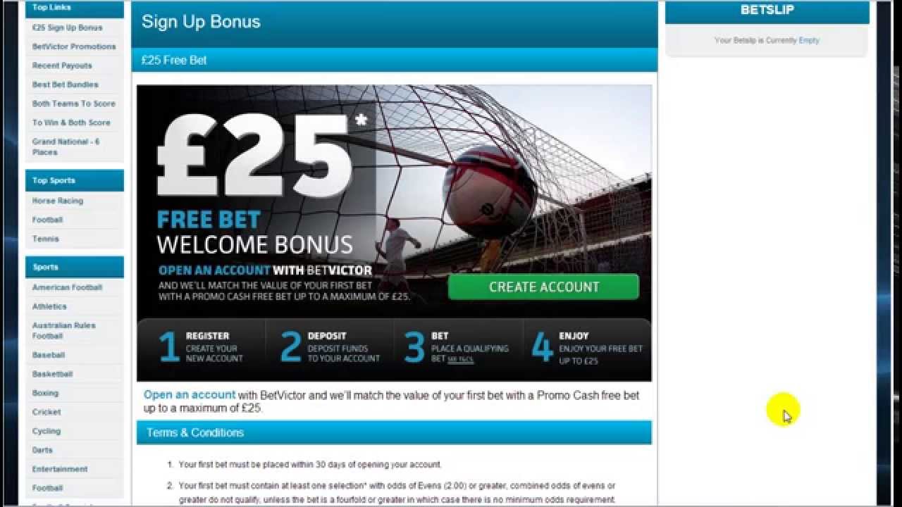 BetVictor Sportsbook Review - &pound;25 Free Bet - OGR