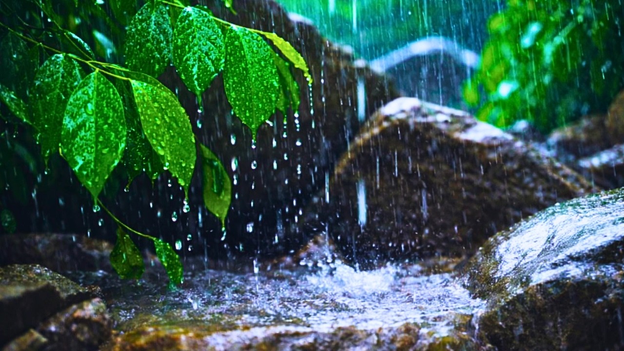 Peaceful Forest Rain Falling on Leaves | Relaxing Rain Sounds for Sleeping, Meditation and Study