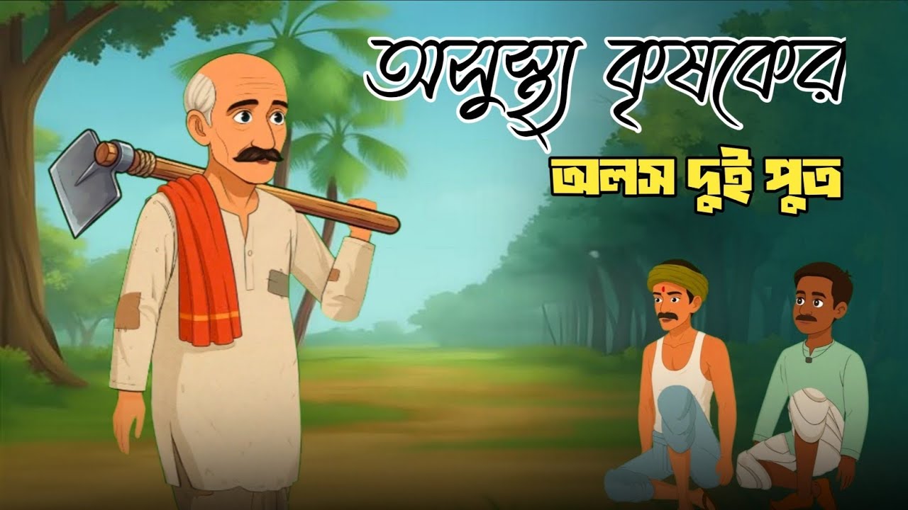 অসুস্থ্য কৃষকের অলস দুই পুত্র | Bangla story | bangla cartoon | Bengali Fairy | moral stories |