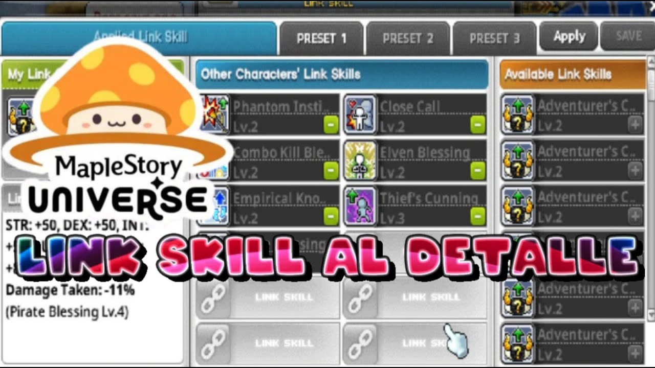 🔗✨ LINK SKILL Completa en MapleStory N ⚔️ | Gu&iacute;a Detallada de Cada Aspecto 💎🔥