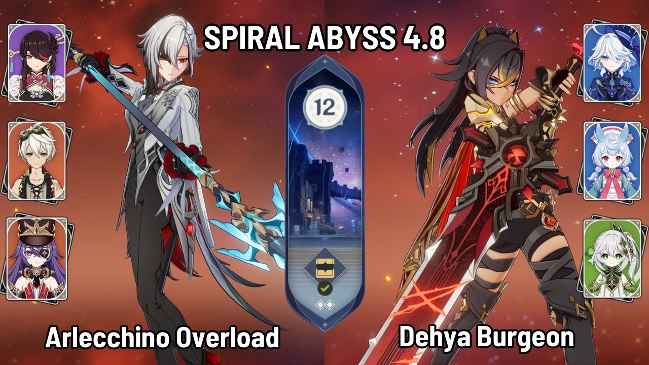 C0 Arlecchino Beidou Overload | C2 Dehya Furina Burgeon Vaporize | Spiral Abyss 4.8 | Genshin Impact