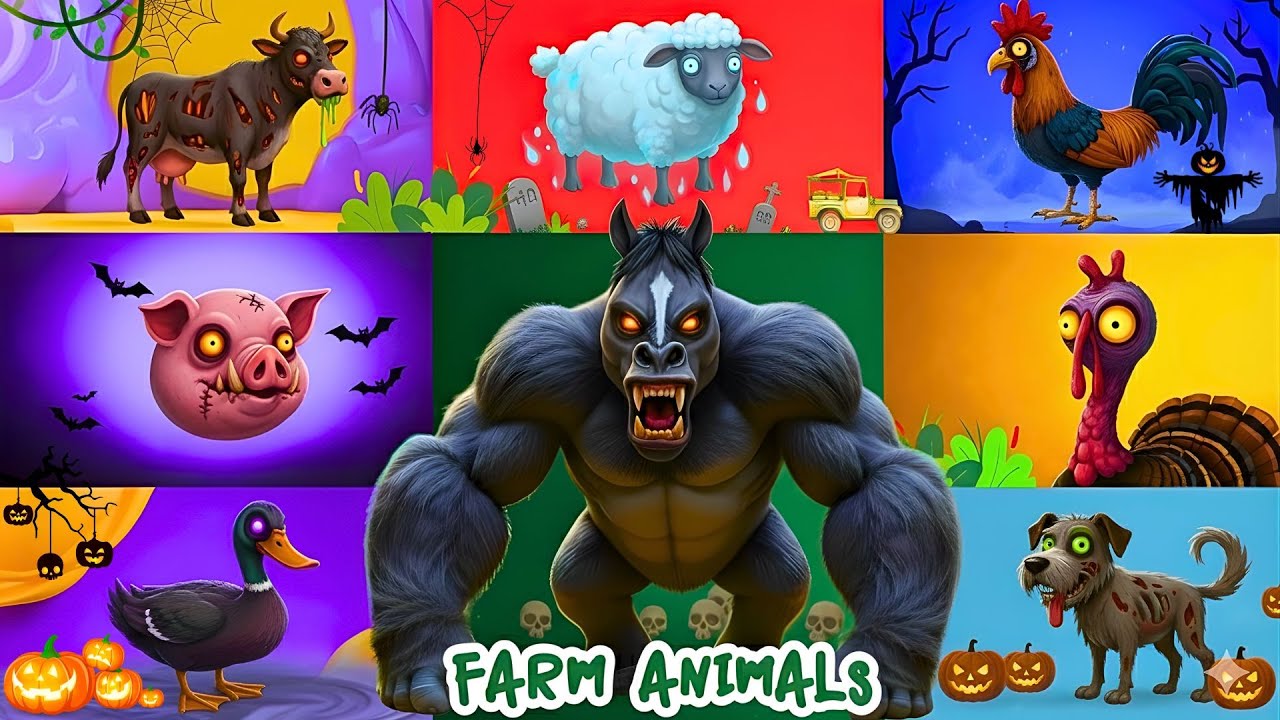 Halloween Farm Animal Sounds Song | Animals and Farm Song for Kids | Fun Nursery Rhymes
