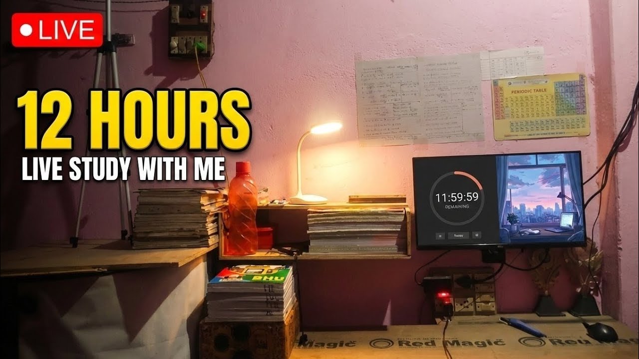 Let's Study Together! 📖 12 Hours Live Study | Complete Focus | Selfish Anuj
