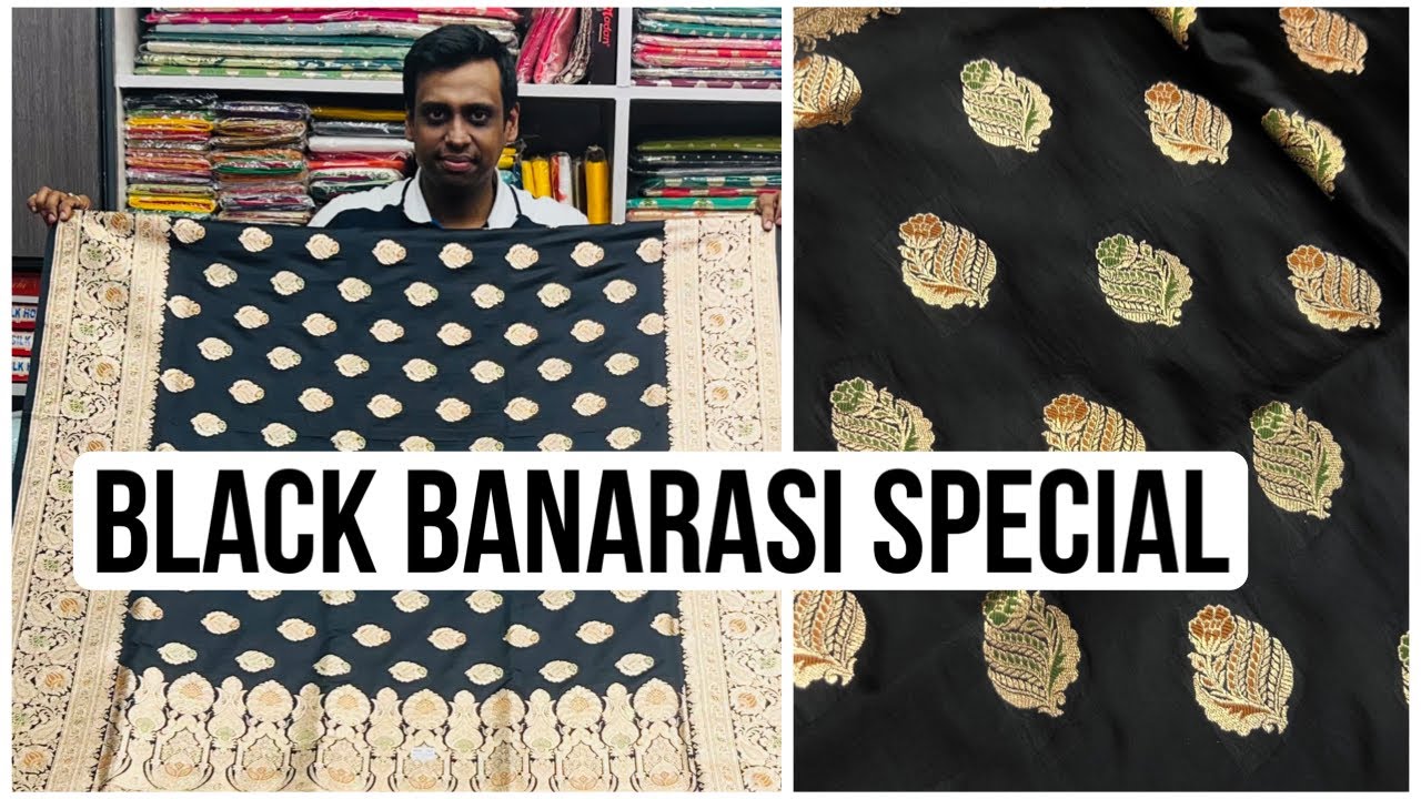 BLACK BENARASI SPECIAL COLLECTION | ONLY BLACK !! ADI INDIAN SILK HOUSE. 56 college street kolkata