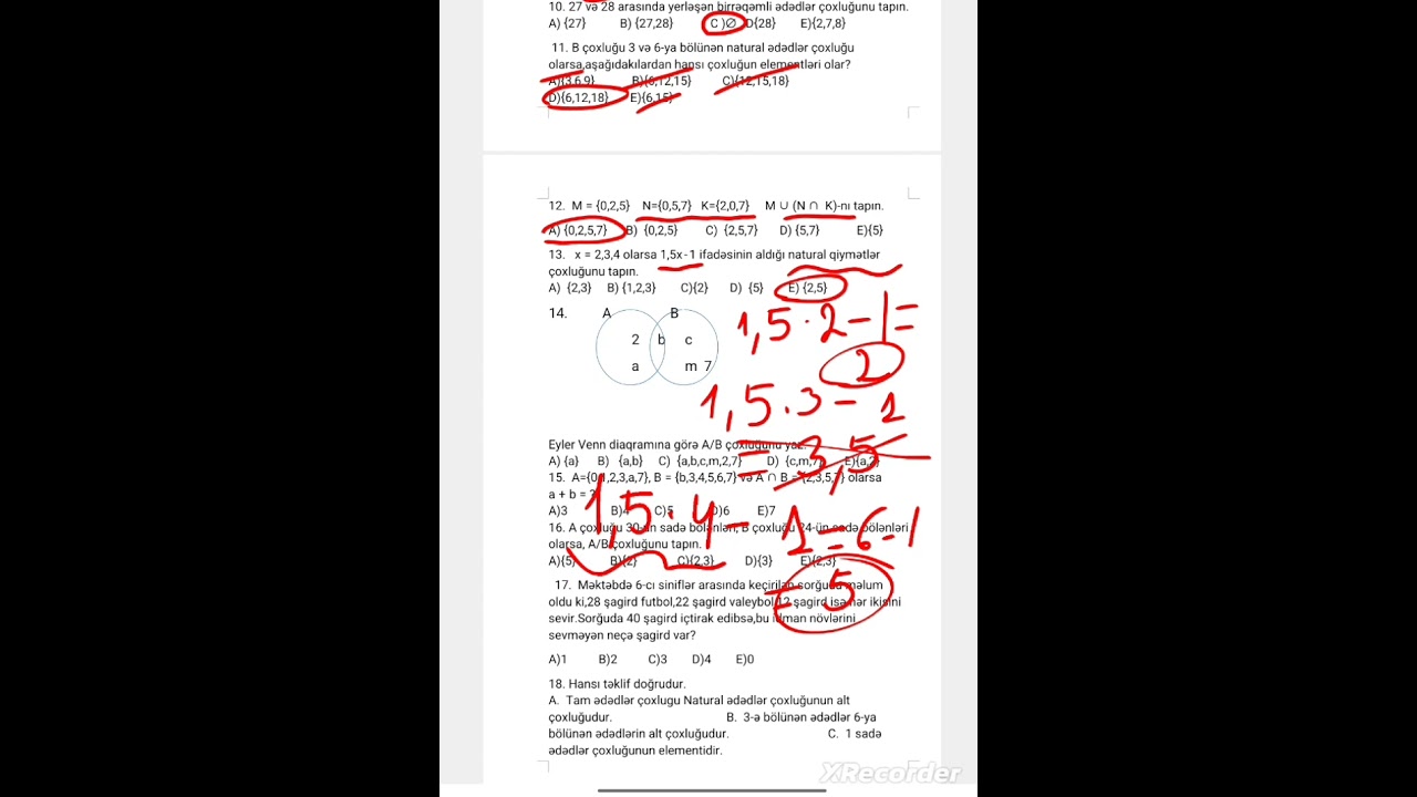 Bunker Tədris Mərkəzi-Sınaq imtahanı suallarının izahı-6-cı sinif.