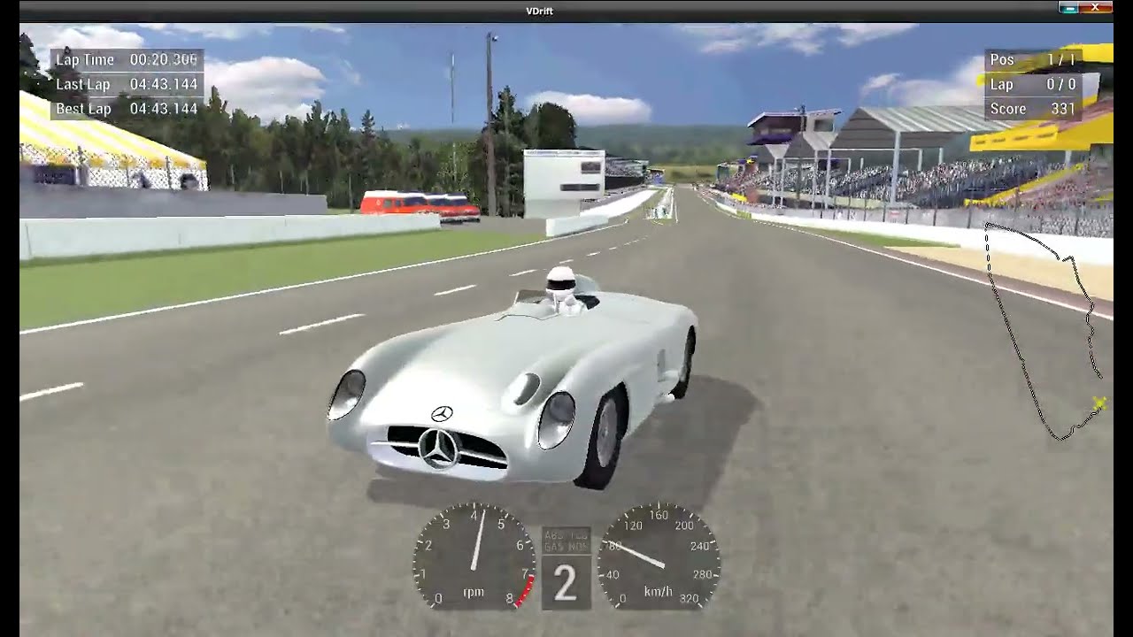 VDrift - Racing the 1955 World Sportscar championship winning Mercedes 300 SLR at Le Mans