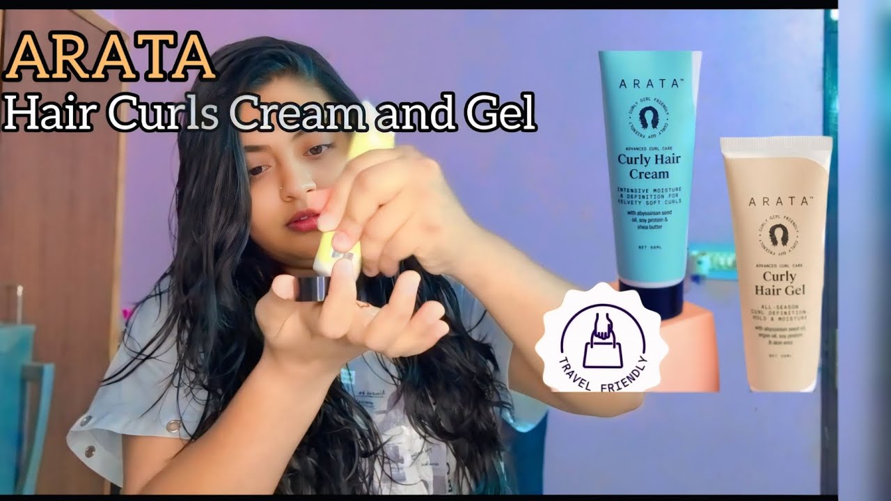 How to curl hair? ARATA hair curls cream and gel✨Honest  review 👍👎 #curlyhair #arata 