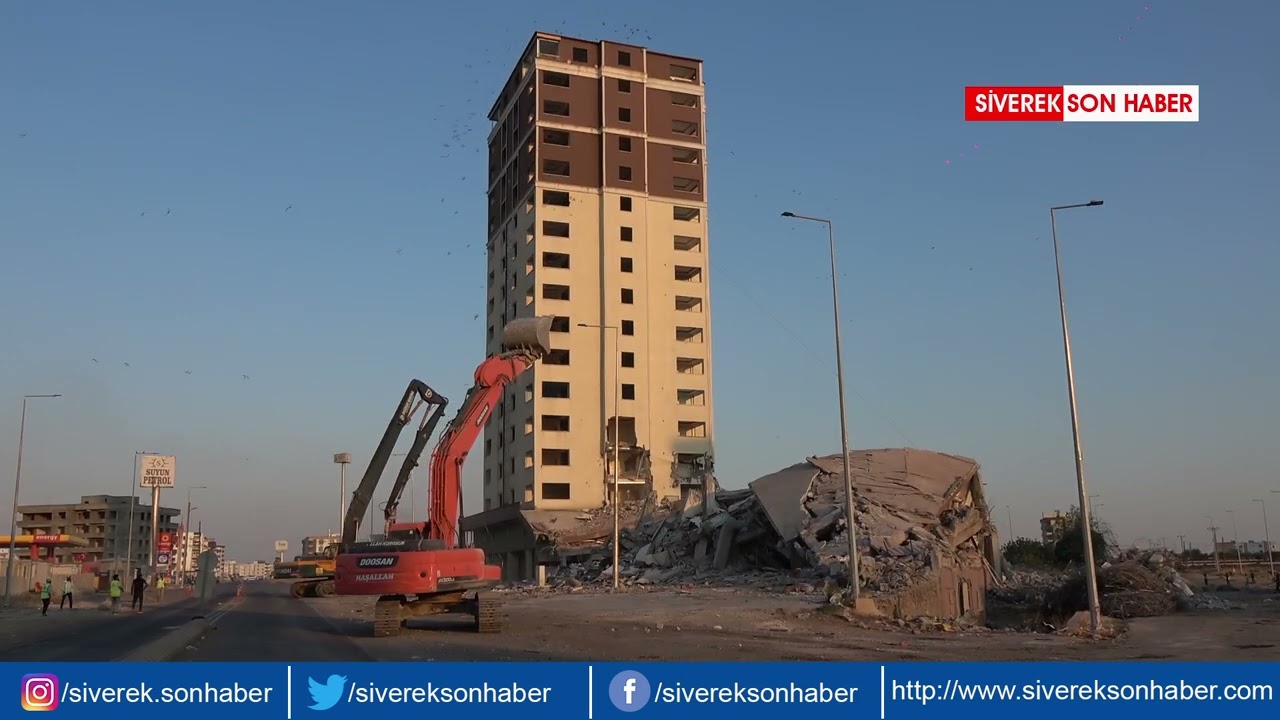 Siverek'te ağır hasarlı bina 9 saniyede &ccedil;&ouml;kt&uuml;