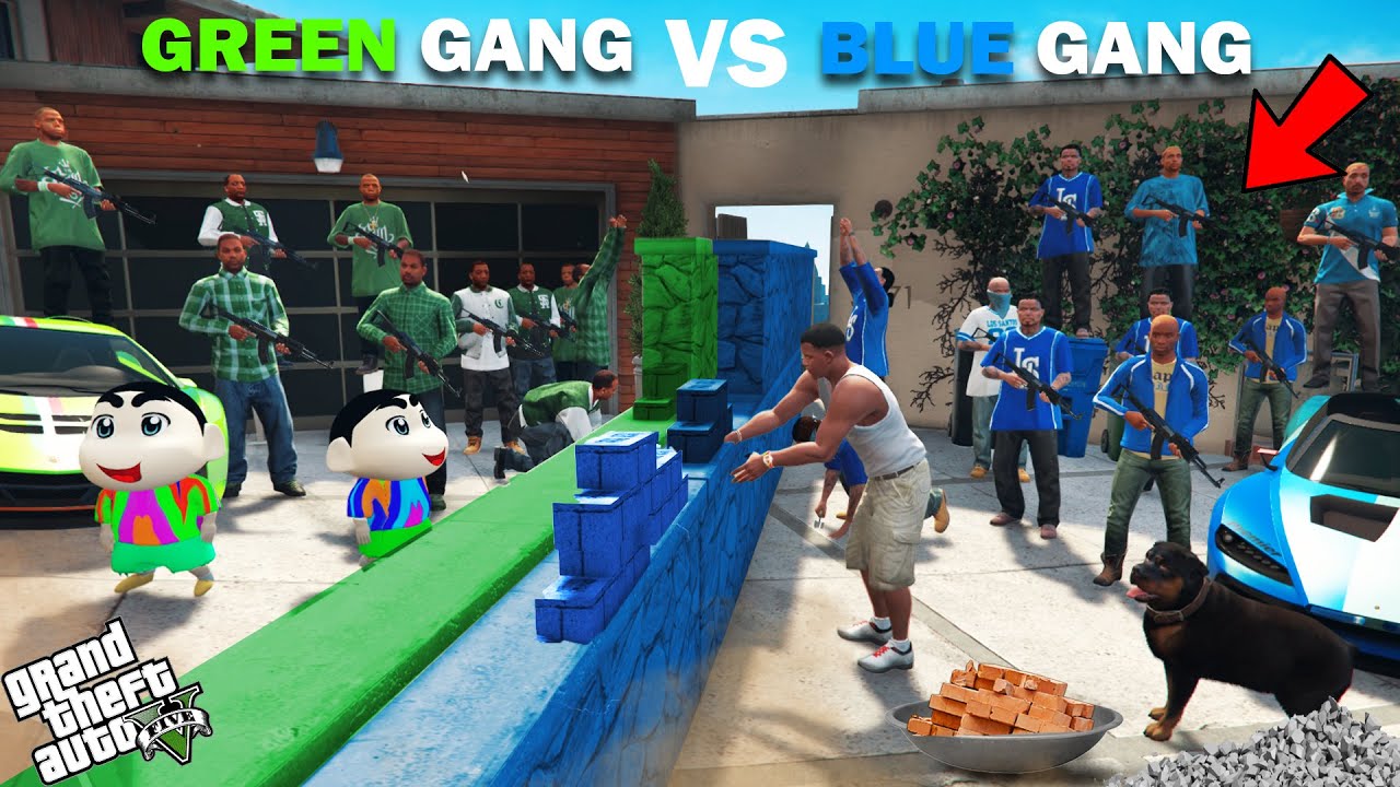 Shinchan Green Gang VS Franklin Blue Gang Divide Their House In GTA 5!
