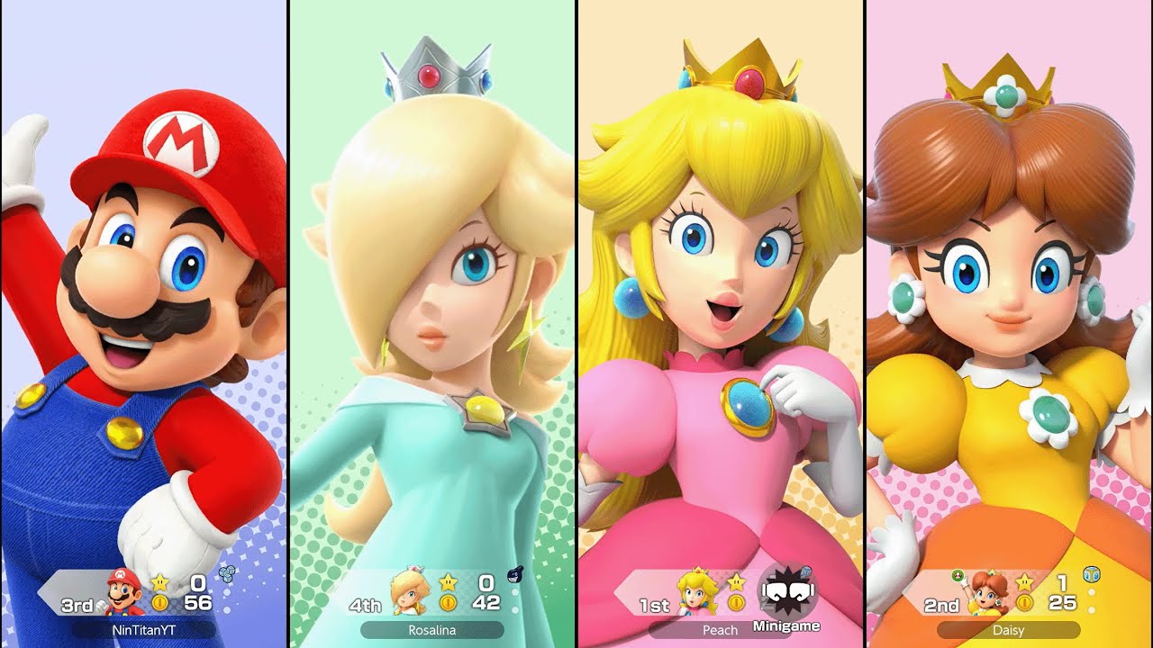 Super Mario Party Jamboree - Mario vs Peach vs Daisy vs Rosalina - Goomba Lagoon