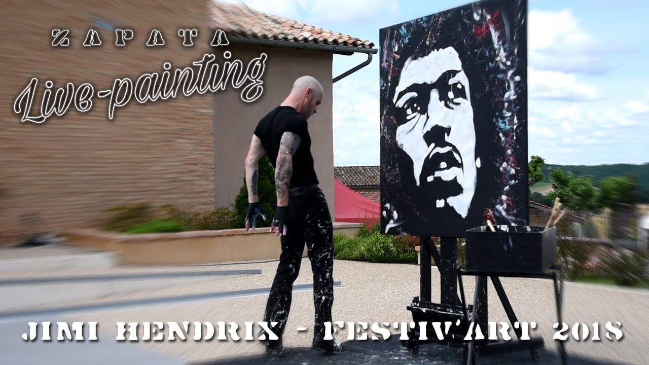 Jimi Hendrix : portrait speed-painting