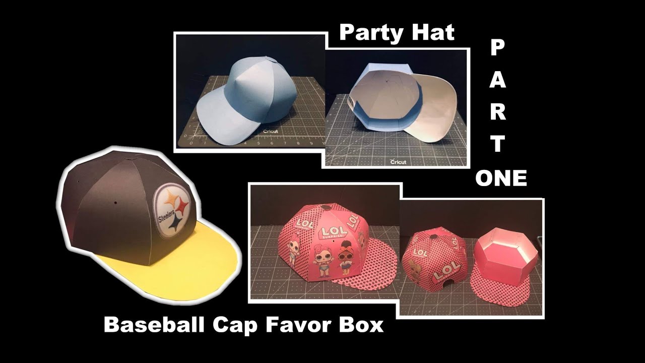 Baseball Hat Favor Box & Wearable Party Hat - Part 1: Template Prep & Design