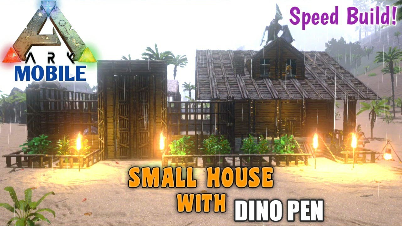 Ark Mobile Small House With Dino Pen | Ark Mobile Base/House Build