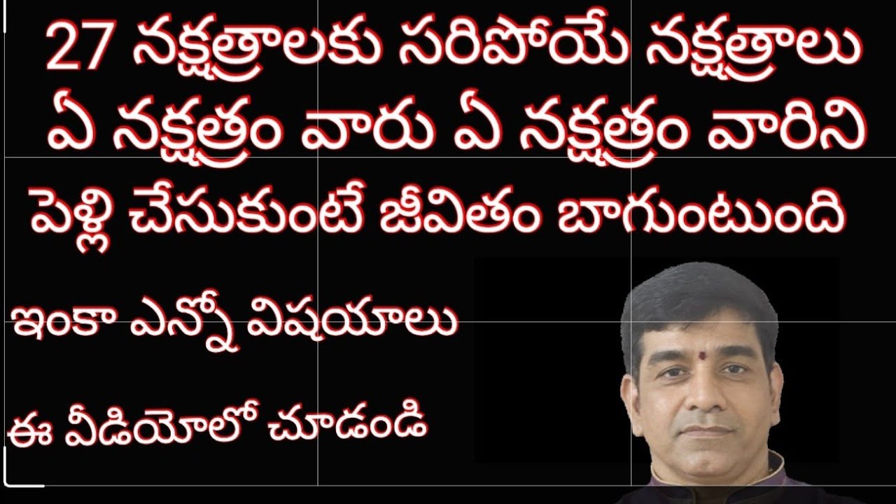 Marriage Compatability between Nakshatras in Telugu || వివాహ పొంతన|| Rallabandi Venkateswara Sarma
