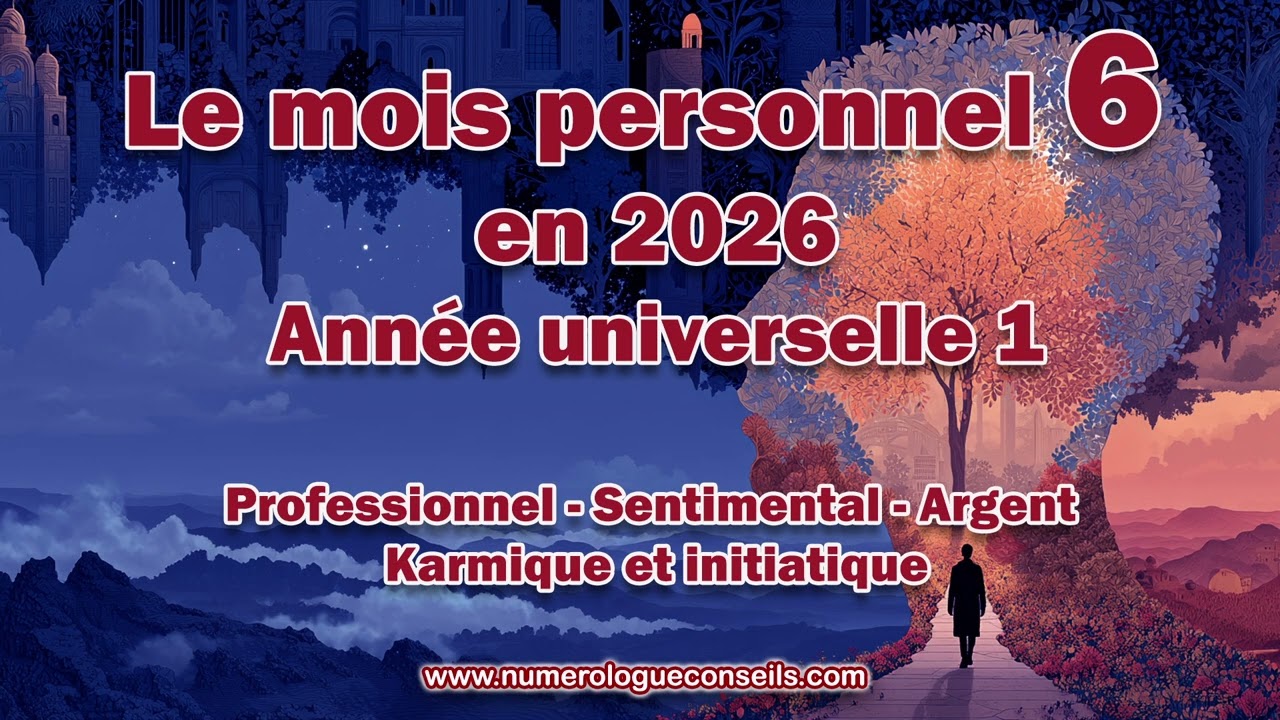 Mois personnel 6 pour 2026 : Professionnel, Sentimental, Argent, Karma et initiation personnelle
