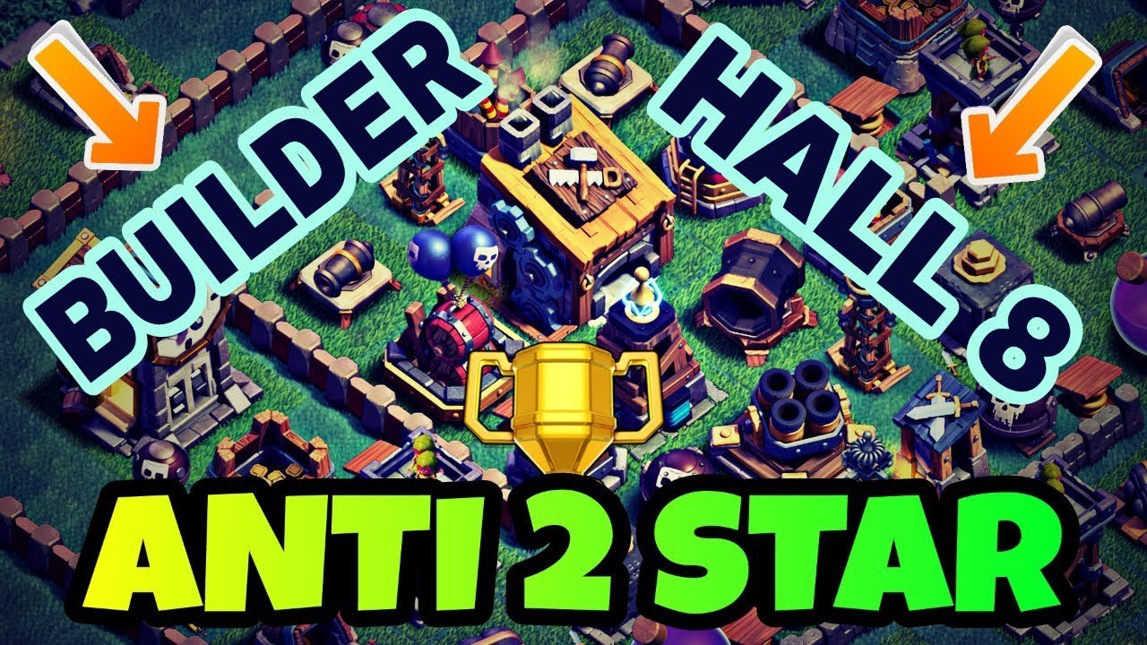 BUILDER HALL 8 BEST BASE LAYOUT W/ REPLAY | ANTI 2 STAR BH8 TROPHY BASE IN COC | CLASH OF CLANS