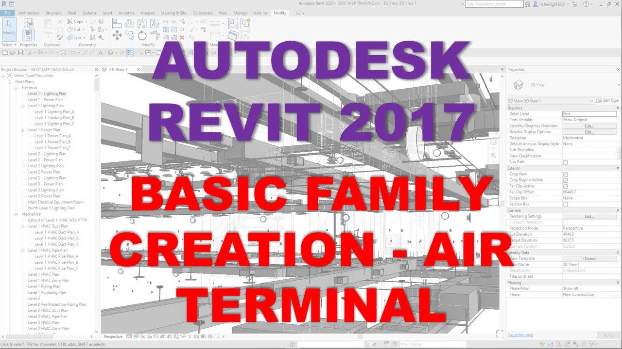 REVIT MEP 2017: BASIC FAMILY CREATION - AIR TERMINAL