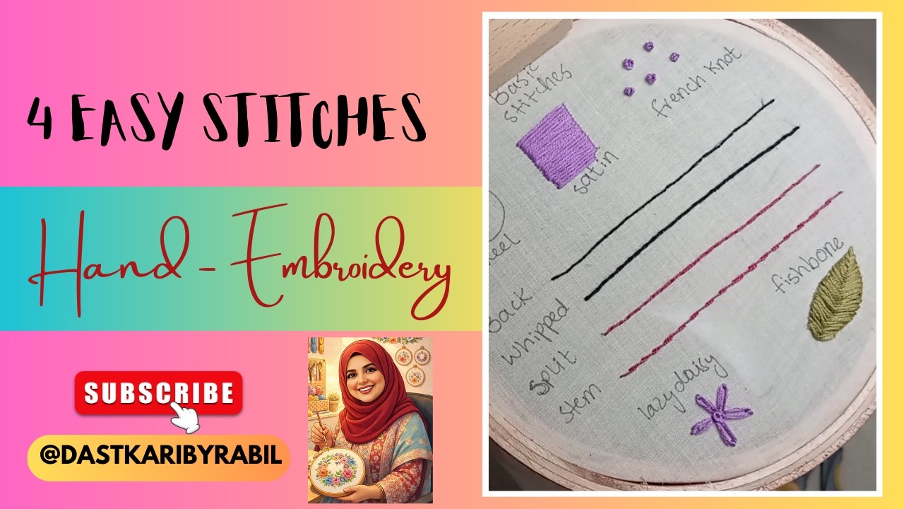 4 Basic Embroidery Stitches Every Beginner Must Learn (Step-by-Step)