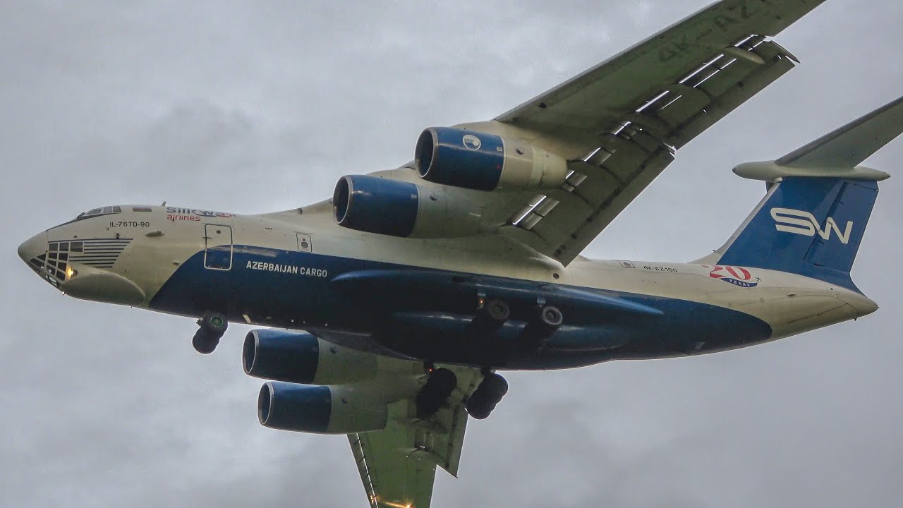 🇦🇿Silk Way Airlines IL-76TD-90VD Arrives in Belfast International Airport from Ankara