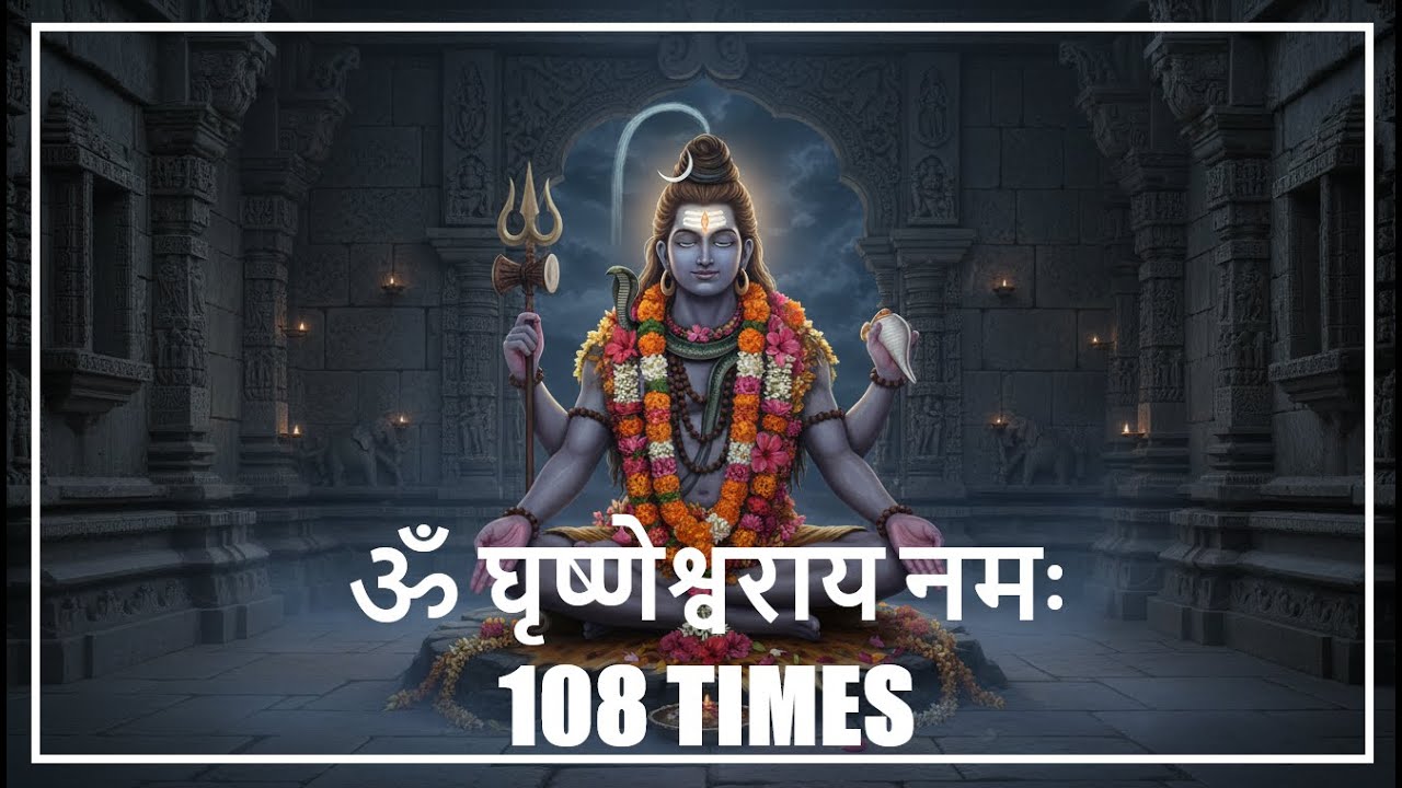 Om Grishneshwaraya Namah 108 Times | ॐ घृष्णेश्वराय नमः | Divine Shiva Mantra - Healing & Protection