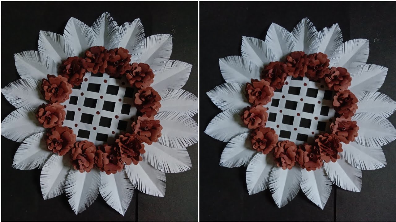 Beautiful paper flower wall hanging ideas//white paper flower wall decor//DIY//paper craft