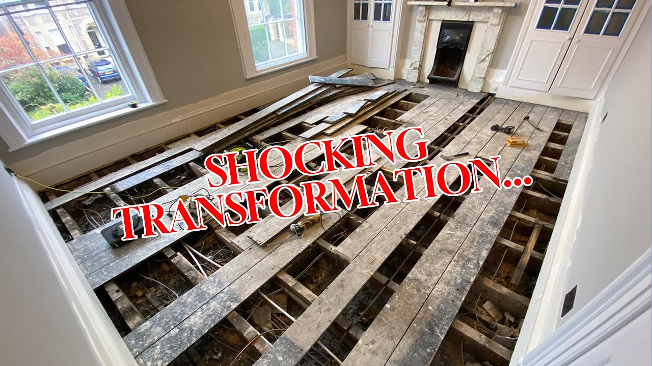 Pine floorboard restoration - repair, sanding & sealing - complete AMAZING project