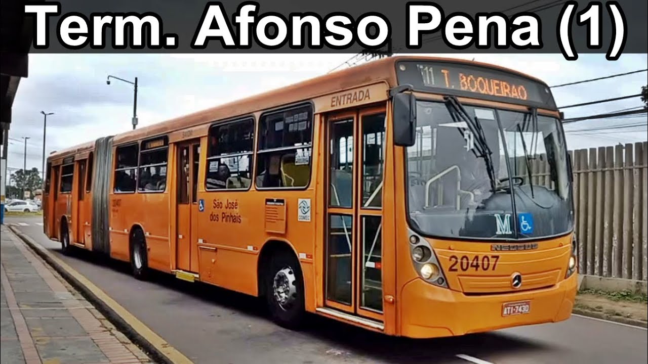 Term. Afonso Pena (1) ônibus em movimentação por São José dos Pinhais Paraná, metropolitano Curitiba