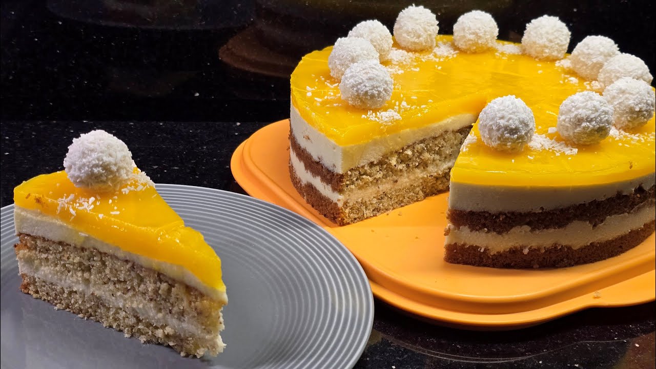 Kokos-Sahnetorte mit Mangospiegel  Thermomix®  TM7 - TM6 - TM5