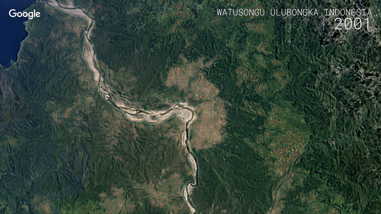 Google Timelapse: Watusongu, Ulubongka, Indonesia