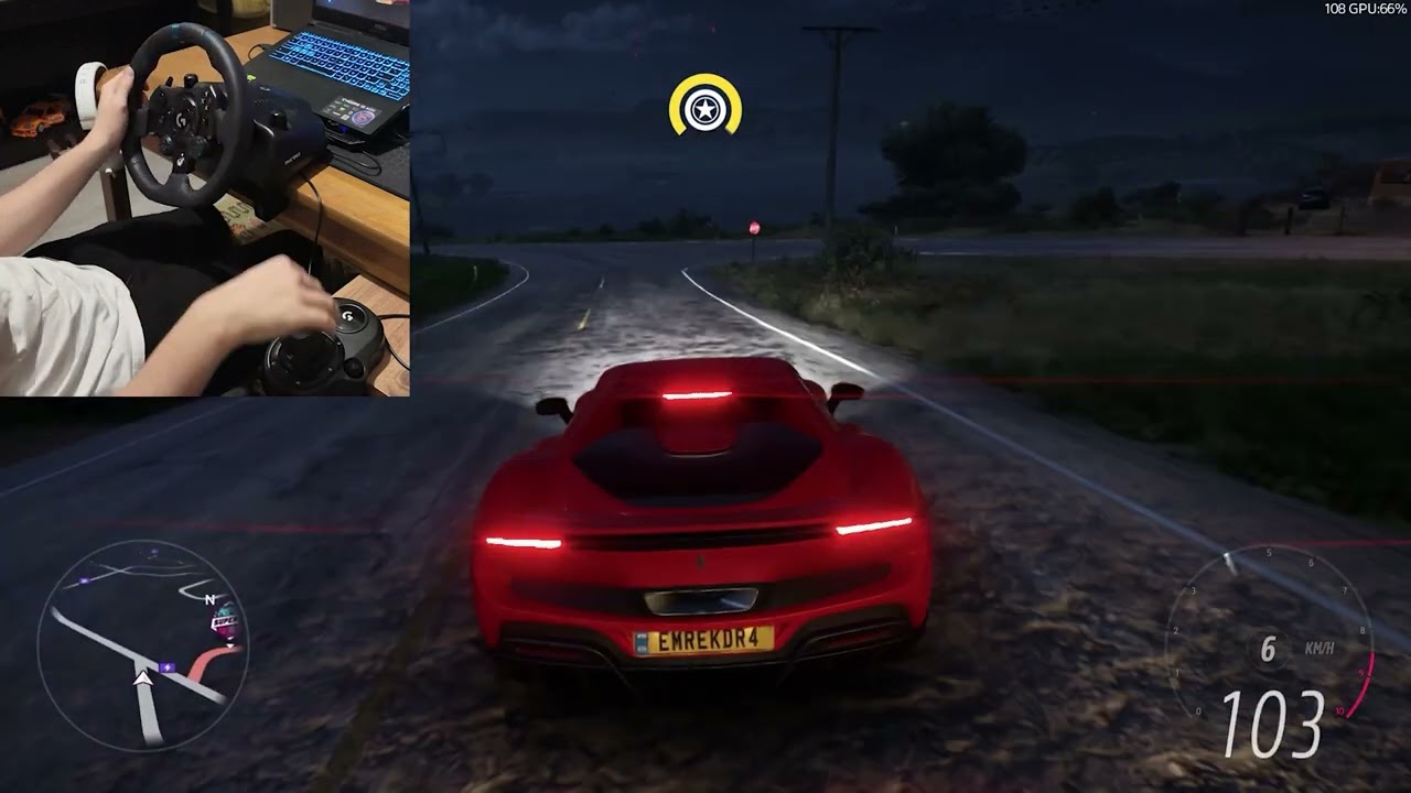 Driving Ferrari 296GTB with Logitech G923 | FORZA HORIZON