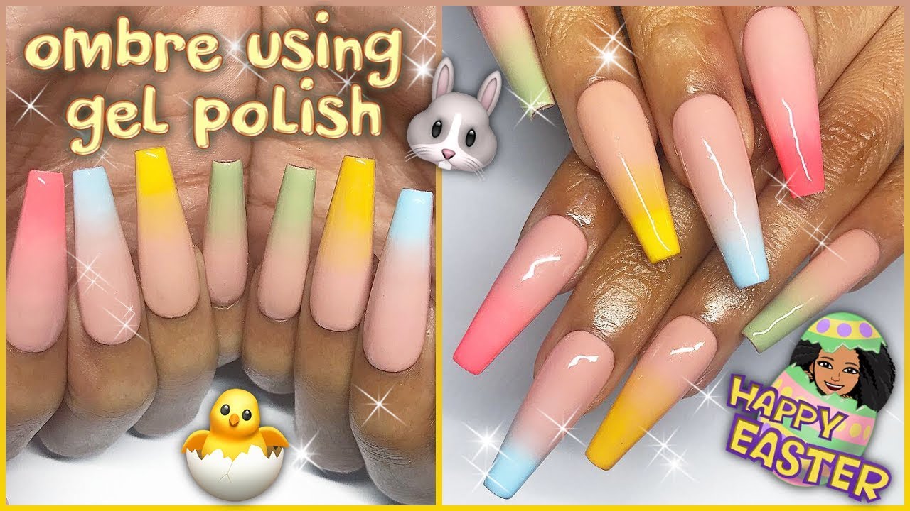 How To: Ombre w Gel Polish | Pastel Easter Press On Nail Design